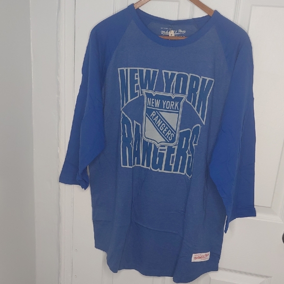 Mitchell & Ness Other - Mitchell & Ness New York Rangers Blue Raglan Shirt